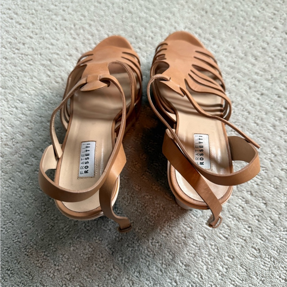 Fratelli Rossetti Tan Wedge Sandals - Picture 7 of 11